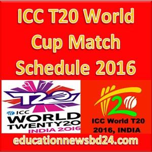 ICC T20 World Cup Match Schedule 2016