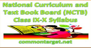 National Curriculum Text Book Board NCTB Class IX-X Syllabus 2021