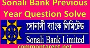 Sonali Bank Previous Year Question Solve 2020