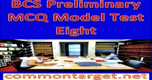 BCS Preliminary MCQ Model Test Eight