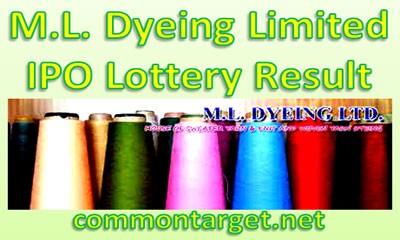 ML Dyeing Limited IPO Lottery Result