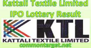 Kattali Textile Limited IPO Lottery Result