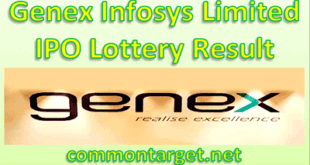 Genex Infosys Limited IPO Lottery Result