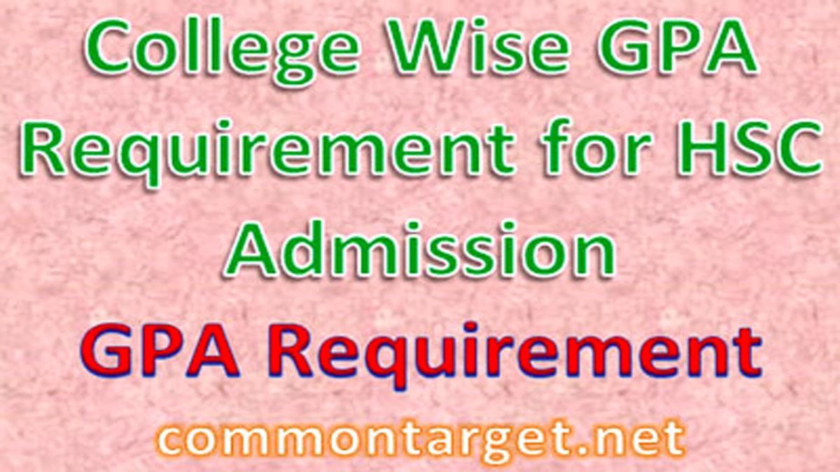 HSC Admission 2020-21 College Wise GPA Requirement