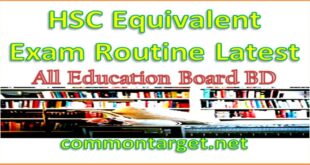 HSC Equivalent Exam Routine 2021